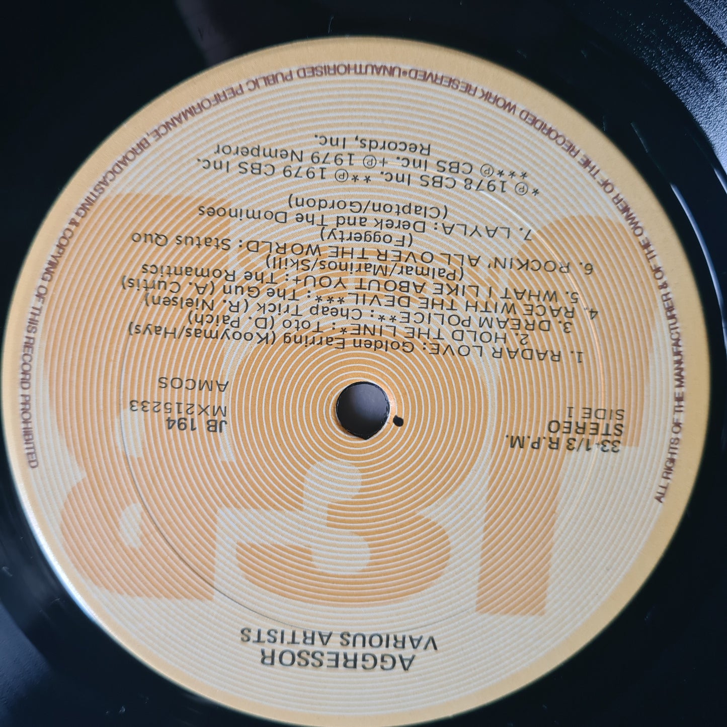 Various Artists (KISS,Thin Lizzy,Toto, etc) – Rock Legends Volume One : The Aggressor - 1985 - Vinyl Record LP