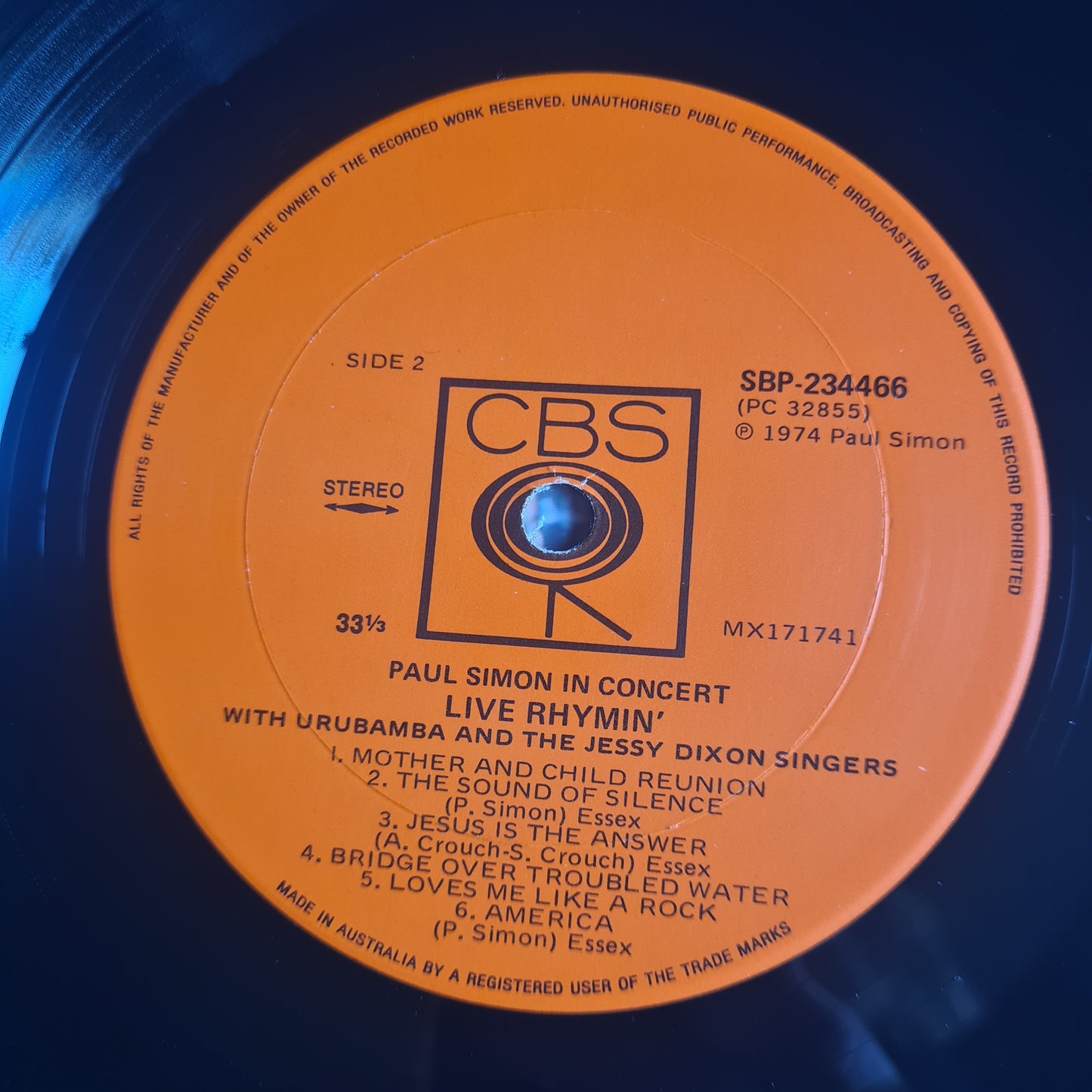 Paul Simon – Paul Simon In Concert: Live Rhymin' - 1974 - Vinyl Record LP (near mint)