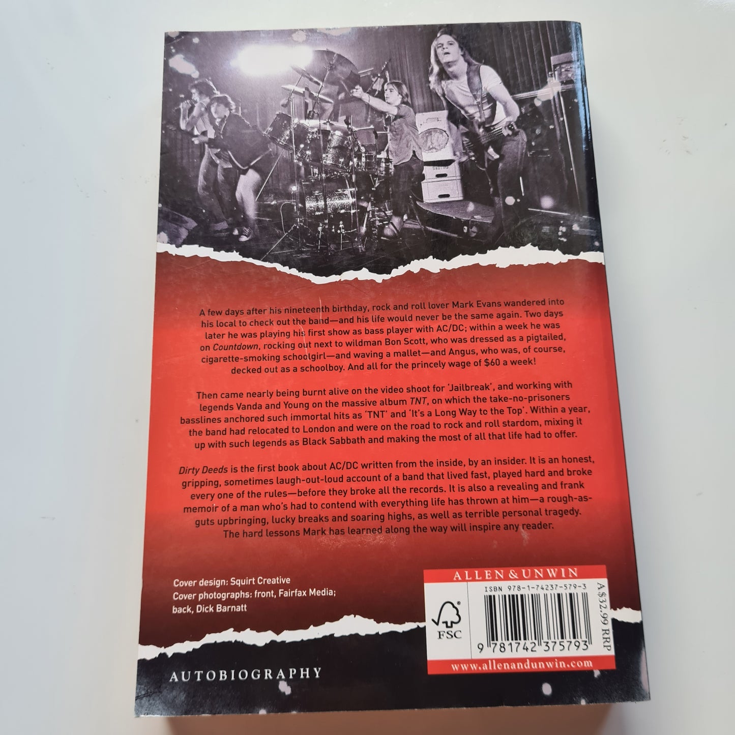 Mark Evans (AC/DC) - Dirty Deeds: My life inside and outside of AC/DC (2012) - Paperback Book