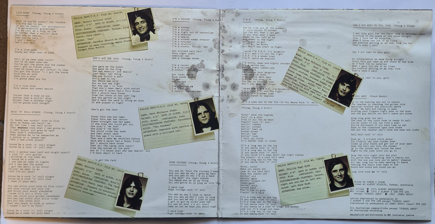 AC/DC – T.N.T - 1975 (1980 Australian Black Label Pressing) - Vinyl Record LP