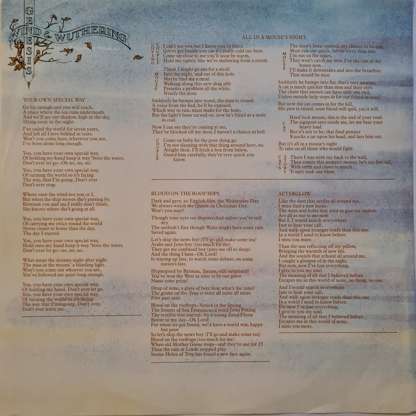 Genesis (Phil Collins) – Wind & Wuthering - 1977 - Vinyl Record LP
