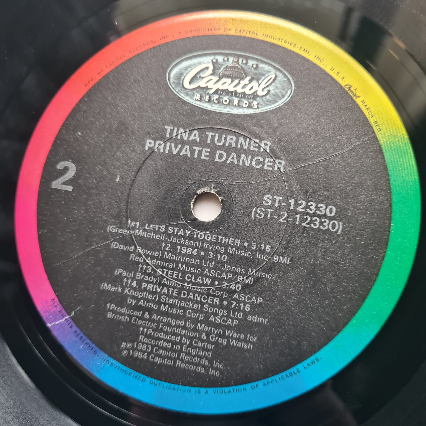 Tina Turner – Private Dancer - 1984 - Vinyl Record LP