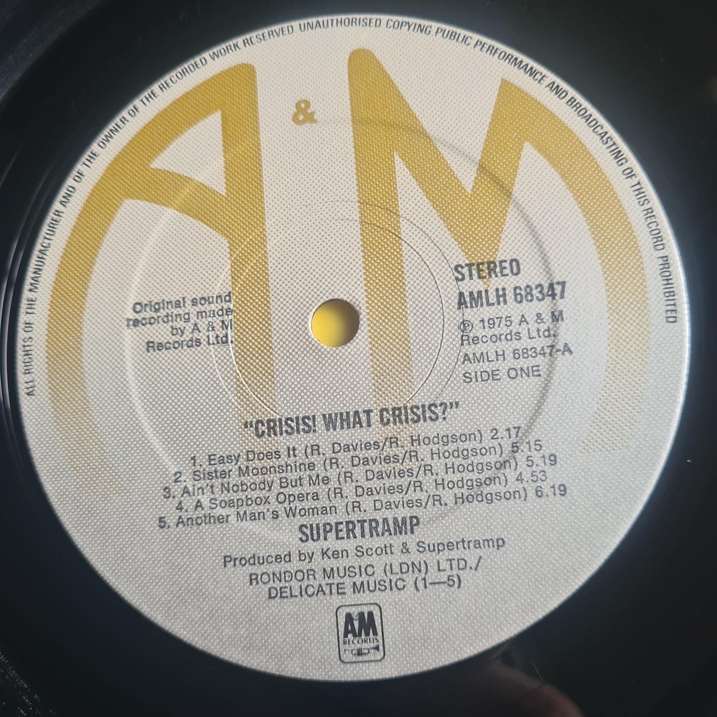 Supertramp – Crisis? What Crisis? - 1975 (Australian Pressing) - Vinyl Record LP