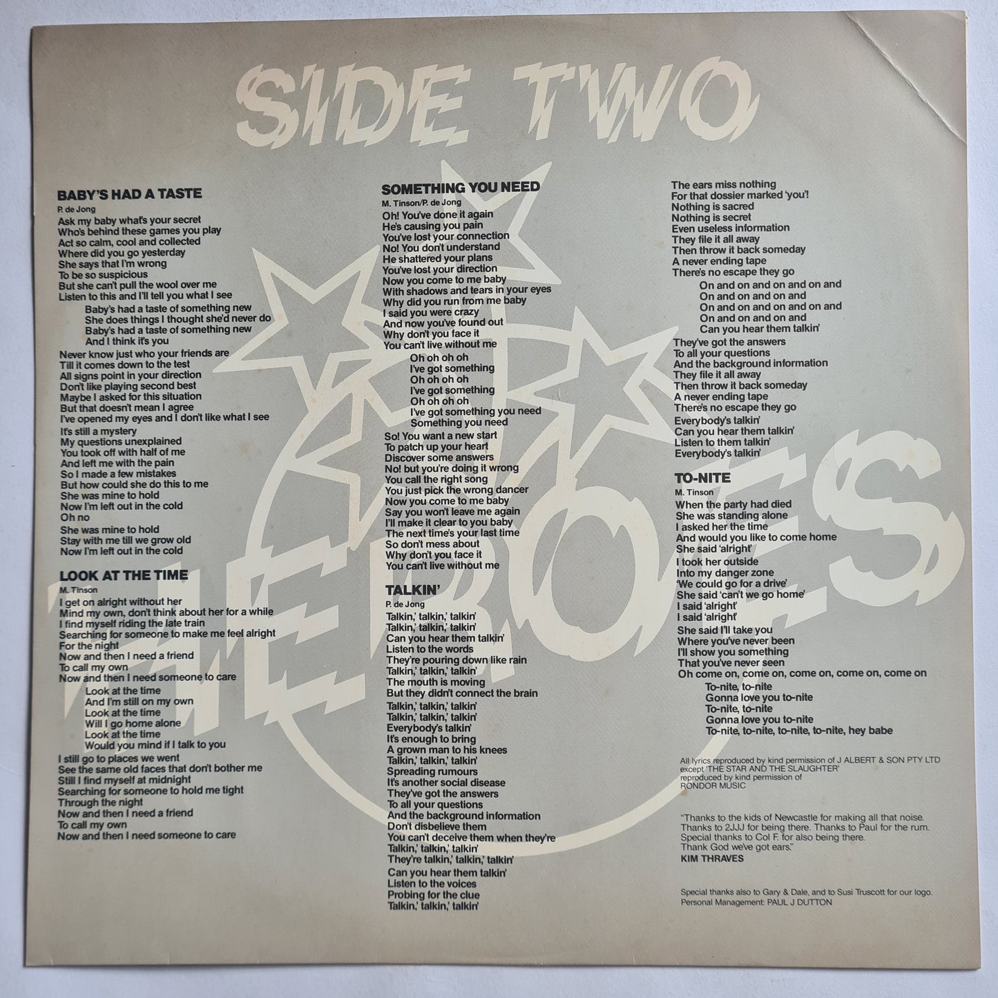 Heroes – Heroes - 1980 - Vinyl Record LP