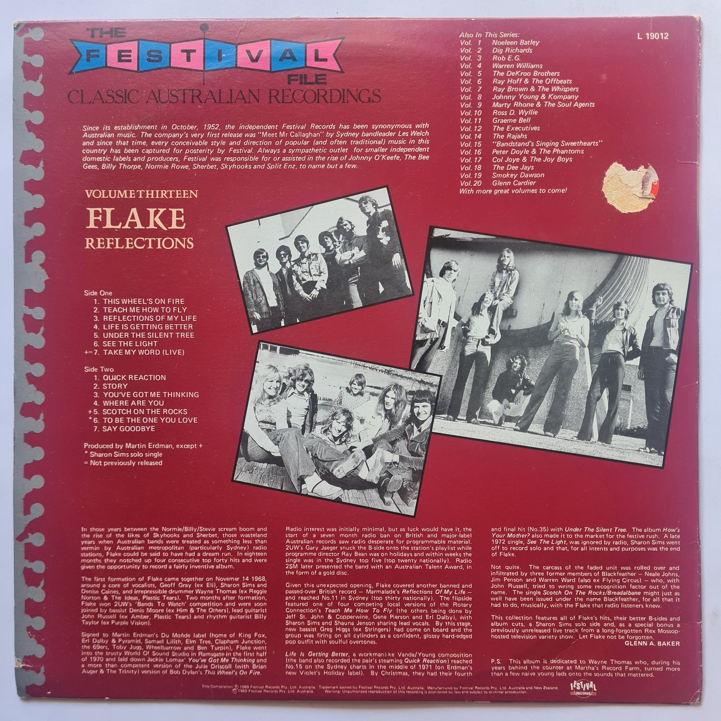 Flake – Festival File: Vol 13: Reflections - 1990 - Vinyl Record LP