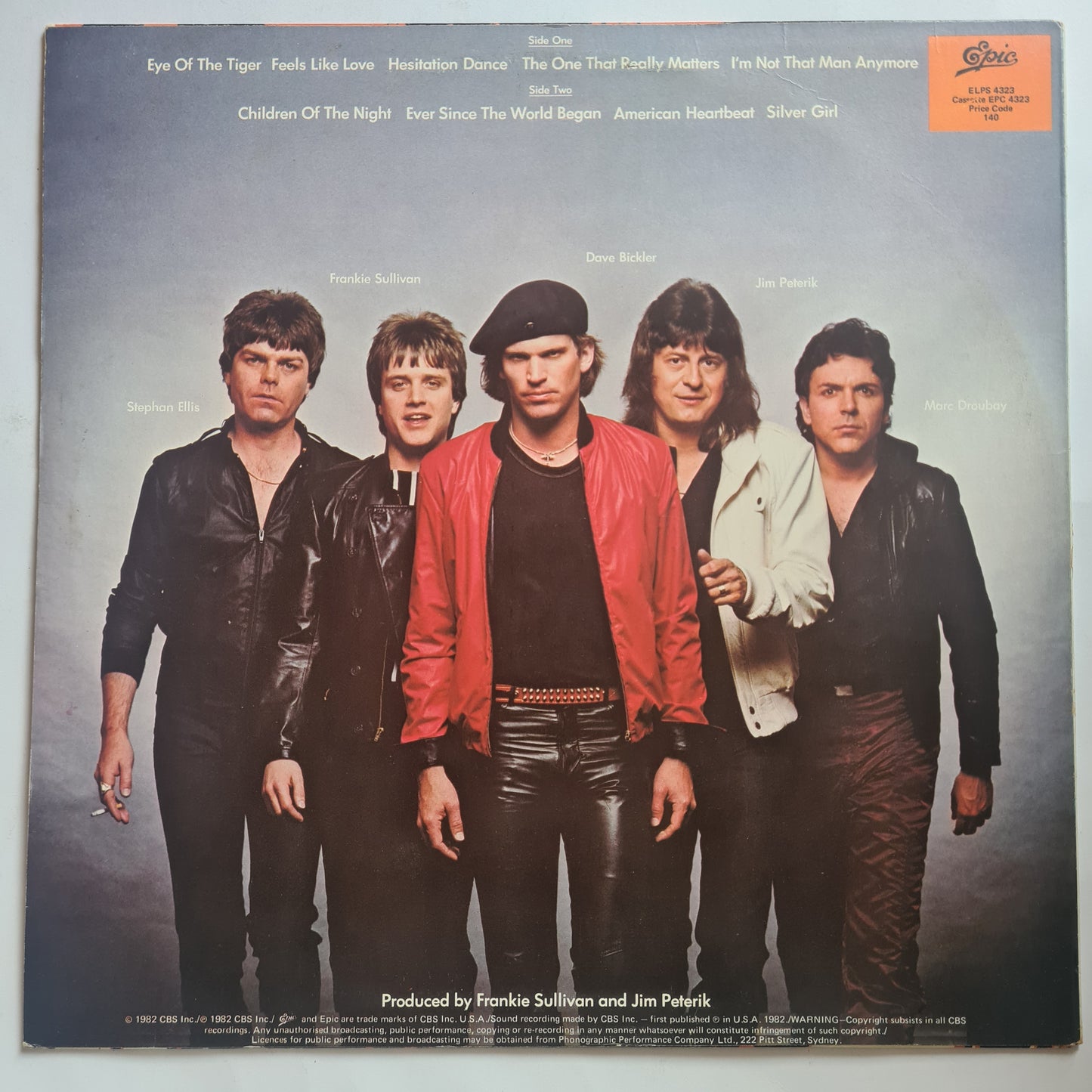 Survivor – Eye of The Tiger - 1982 - Vinyl Record LP