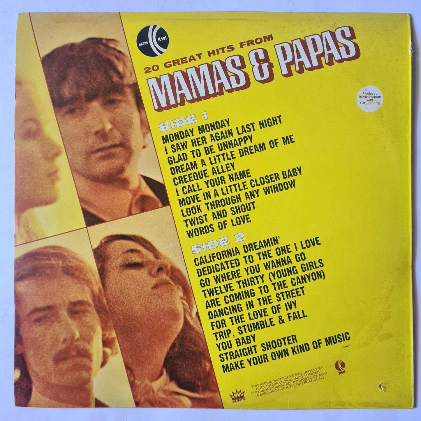 The Mamas & The Papas – 20 Great Hits From Mamas And Papas - 1978 - Vinyl Record LP