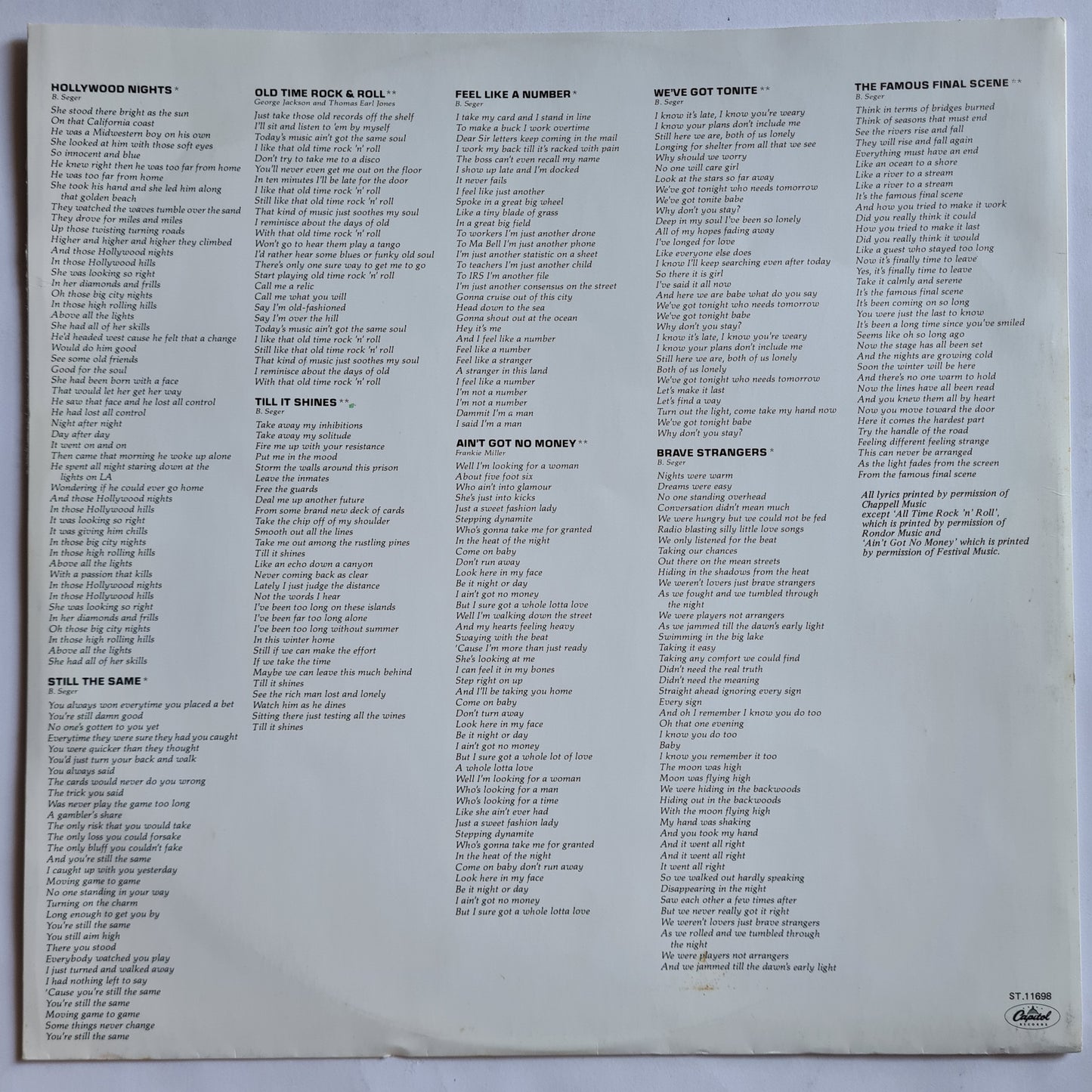 Bob Seger & The Silver Bullet Band – Stranger In Town - 1978 - Vinyl Record LP