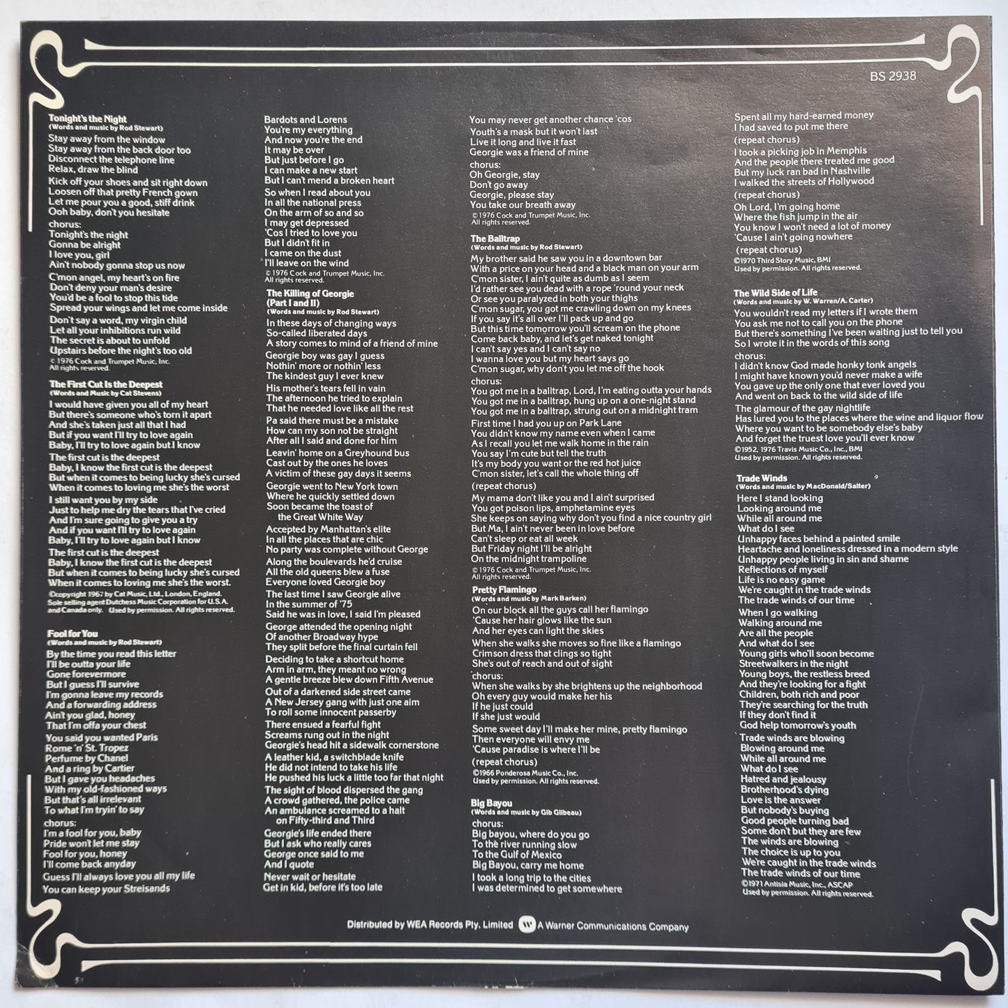 Rod Stewart – A Night On The Town - 1976 - Vinyl Record LP