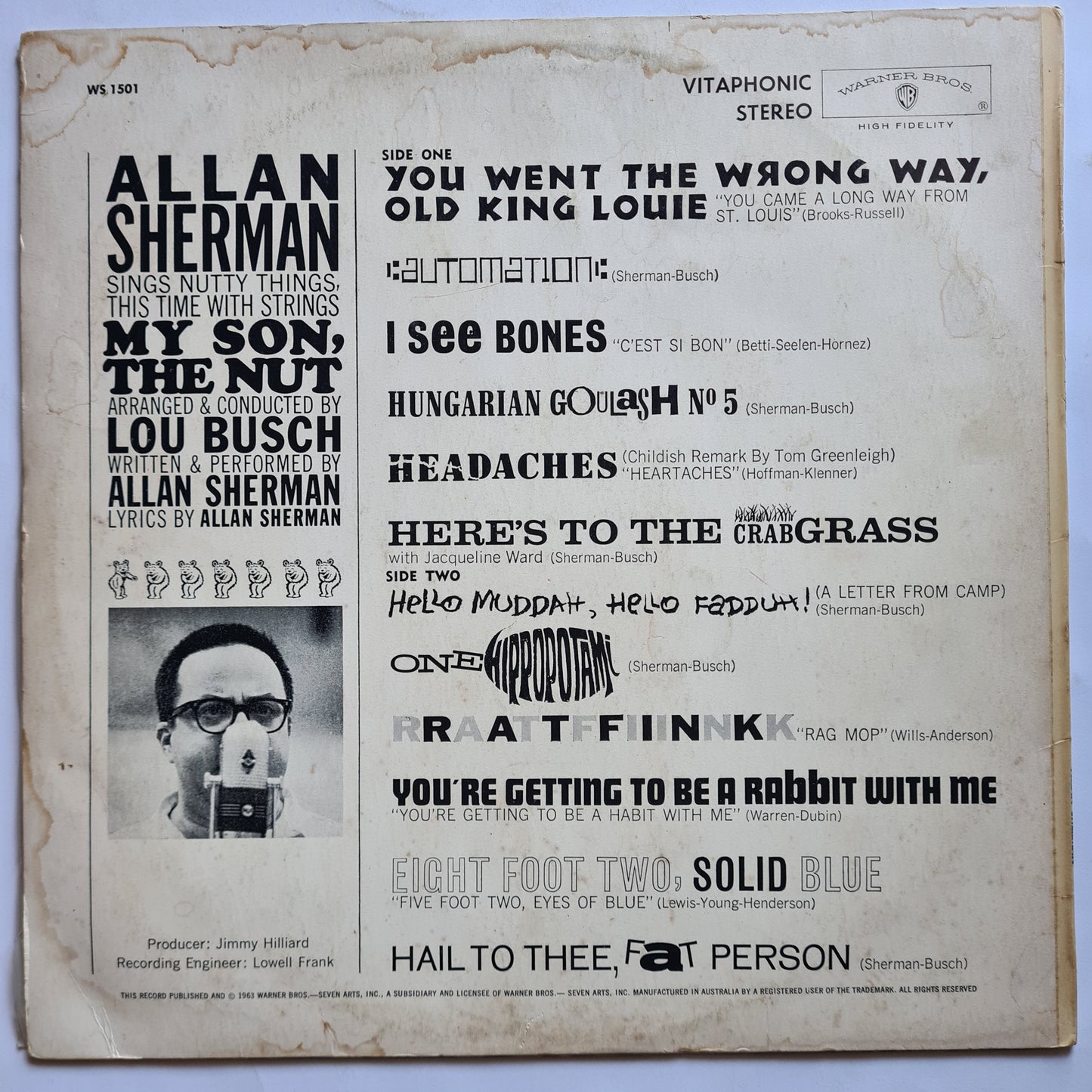 Allan Sherman - My Son, The Nut - Vinyl Record LP