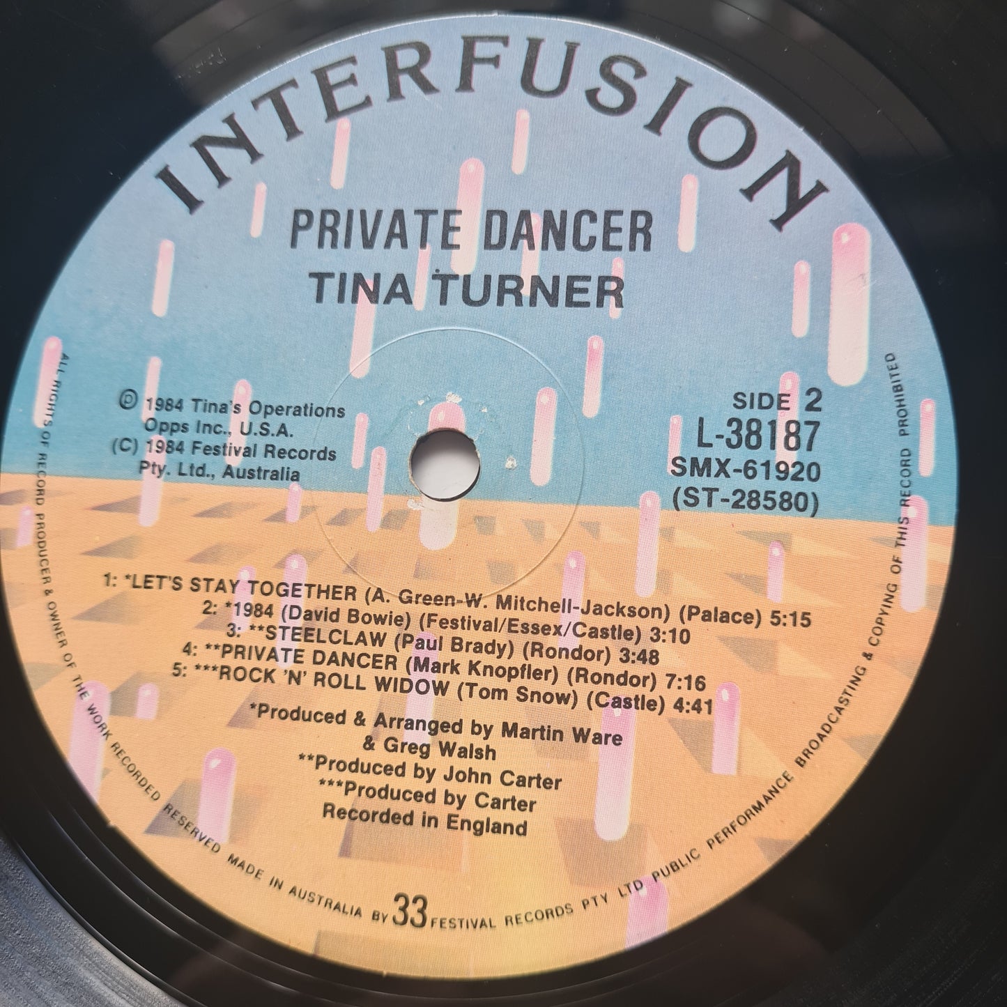 Tina Turner – Private Dancer - 1984 (Australian Pressing) - Vinyl Record LP