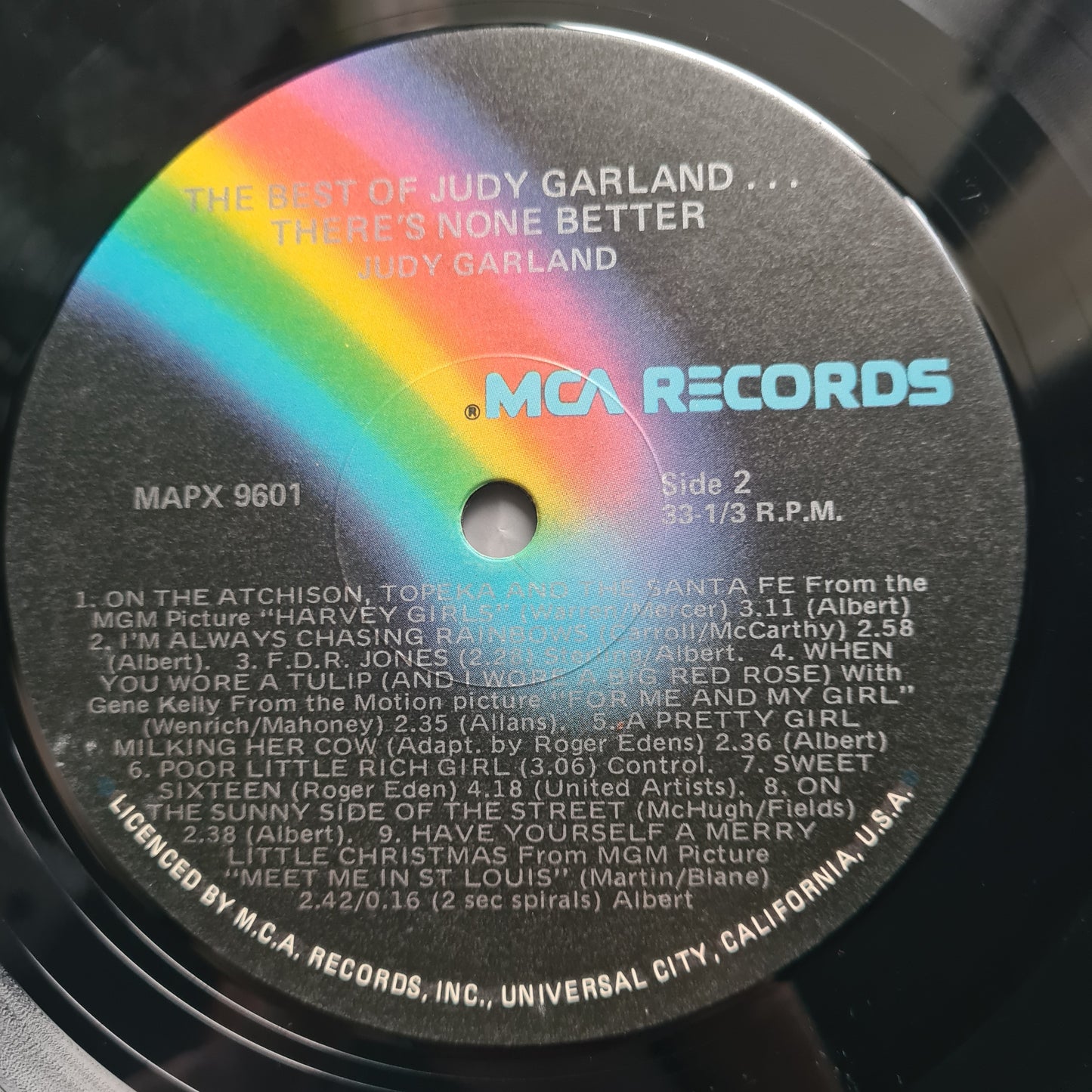 Judy Garland  – The Best Of Judy Garland... There's None Better!  - 1980 - Vinyl Record Lp