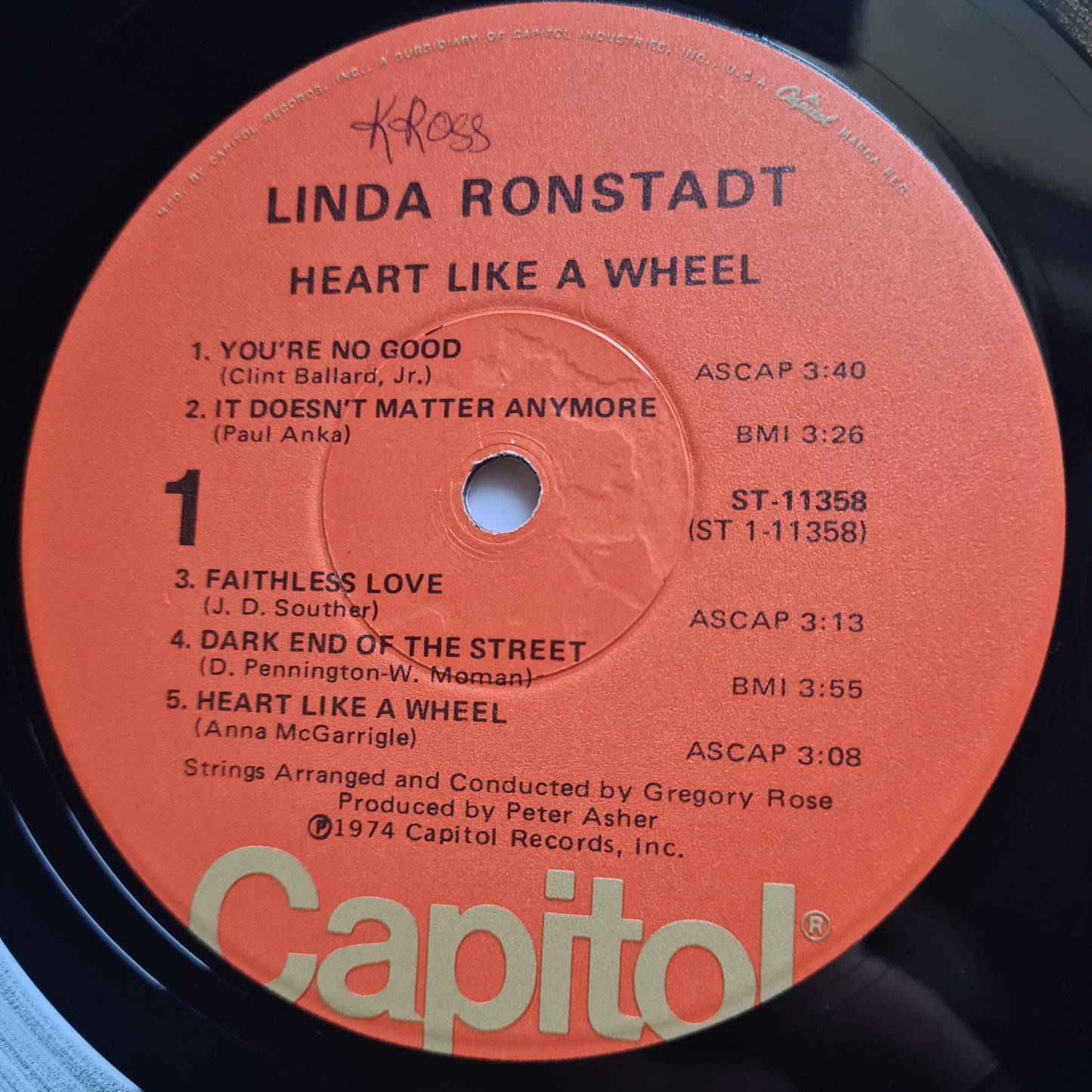 Linda Ronstadt – Heart Like A Wheel - 1974 (USA Pressing) - Vinyl Record LP