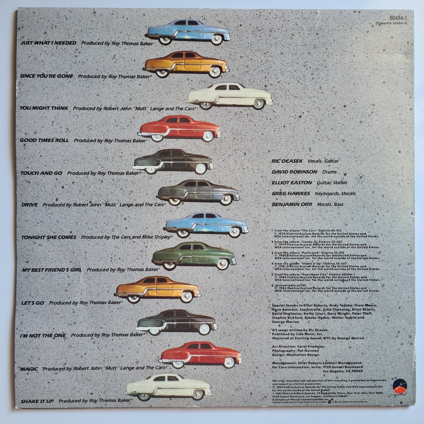 The Cars – Greatest Hits - 1985 - Vinyl Record LP