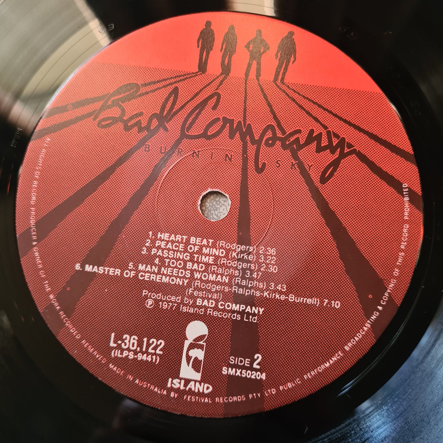Bad Company – Burnin' Sky - 1977 - Vinyl Record LP