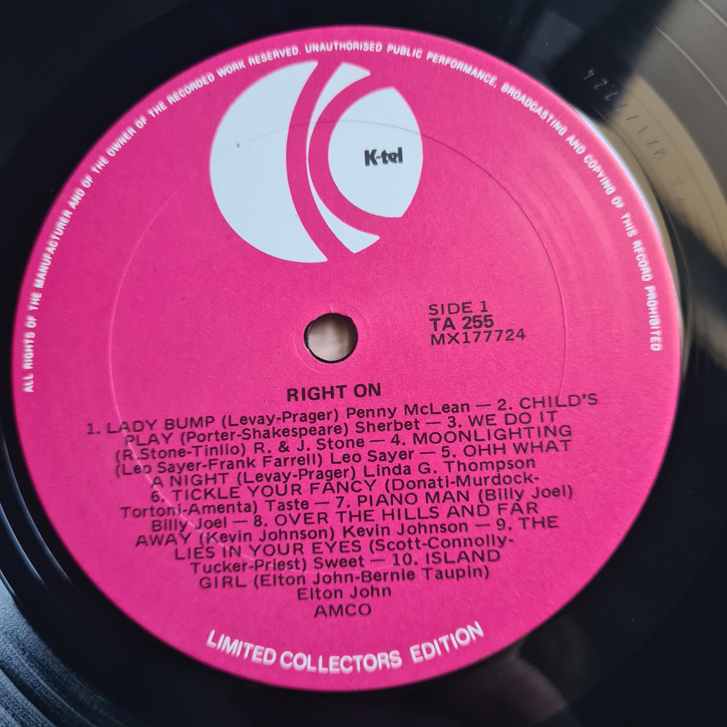 Various Artists/Hits album - Right On - 1976 - Vinyl Record