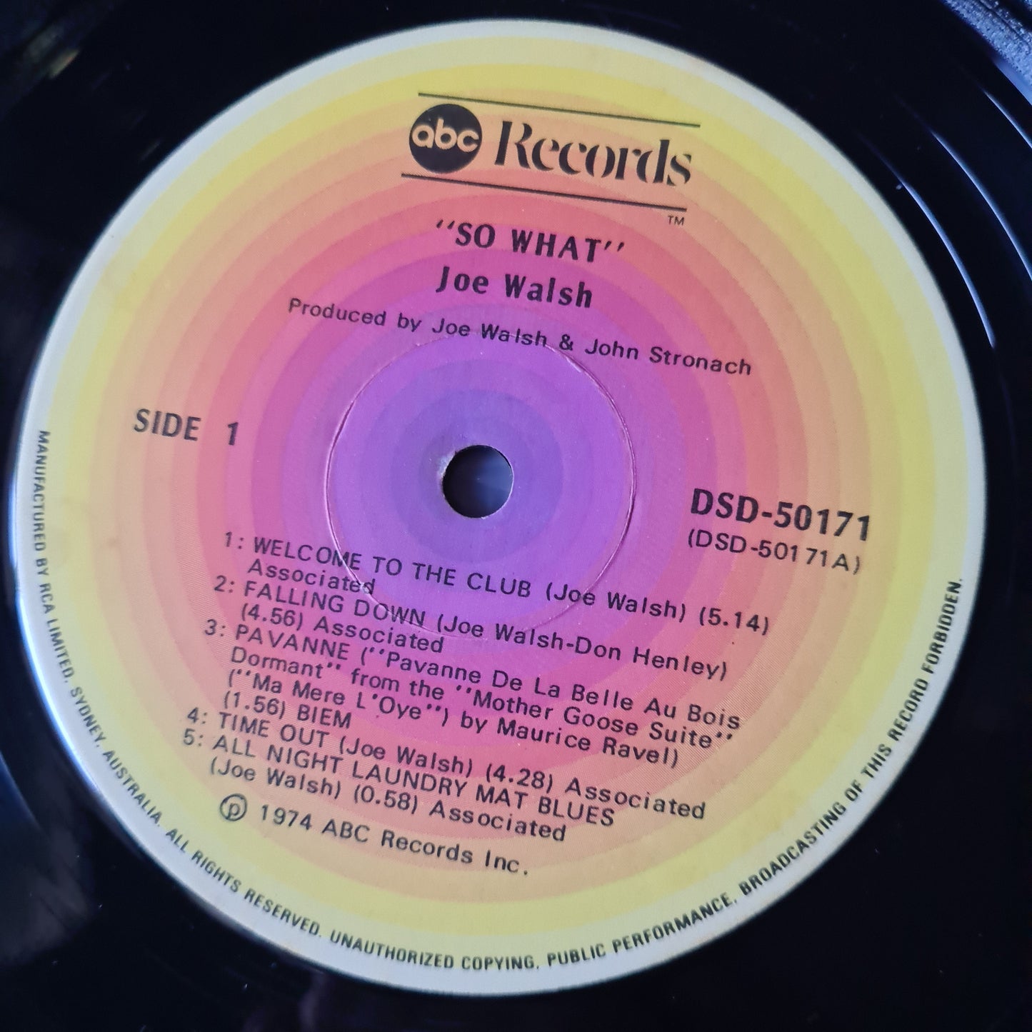 Joe Walsh (Eagles) – So What - 1974 - Vinyl Record LP