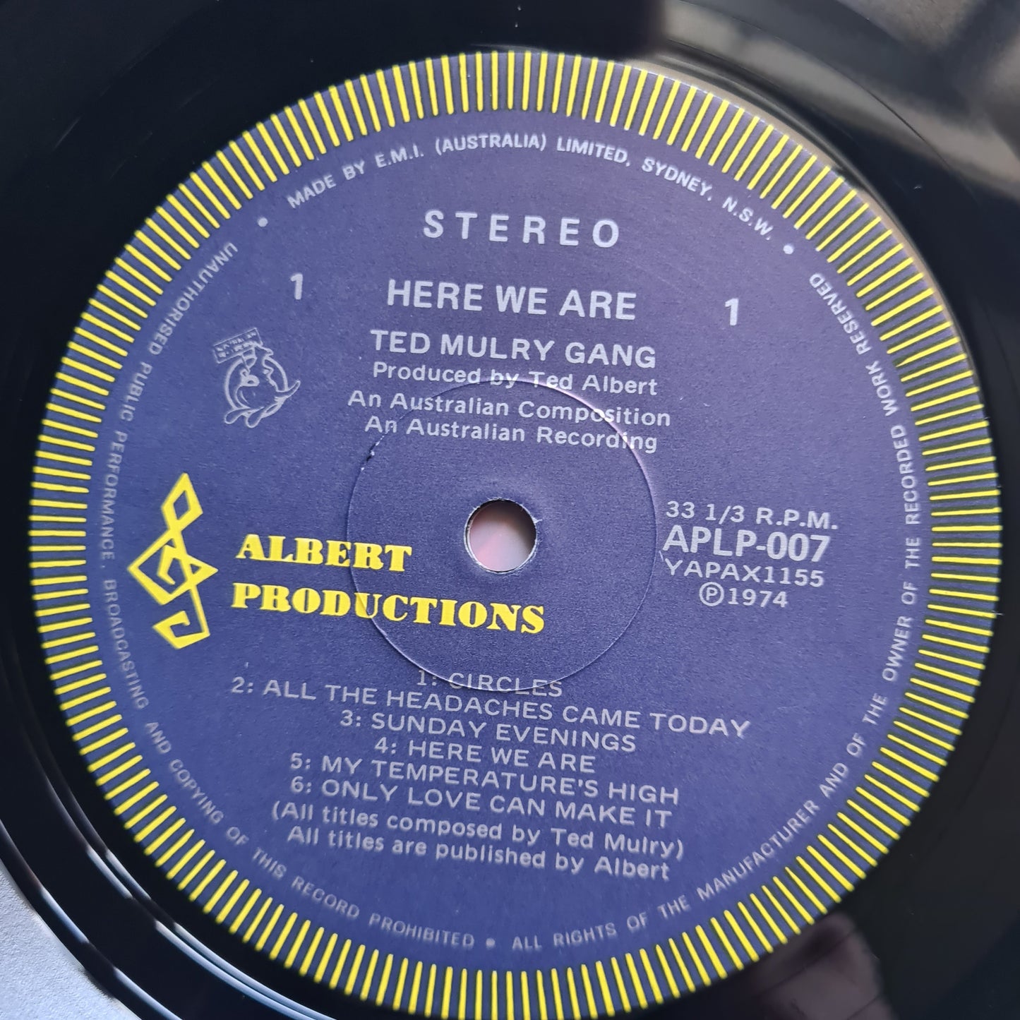 Ted Mulry Gang – Here We Are - 1975 (Blue Roo) - Vinyl Record LP (near mint)