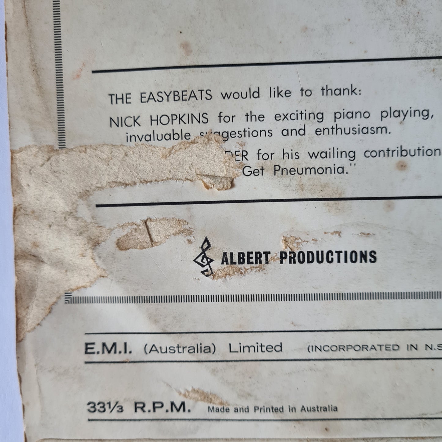 The Easybeats – Vigil - 1968 (First MONO Australian Pressing)- Vinyl Record LP - RARE