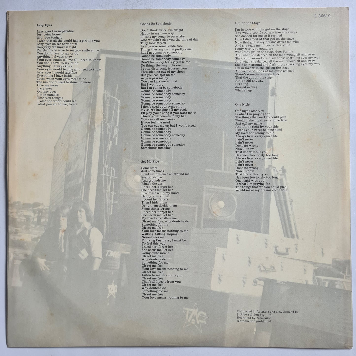 Ted Mulry Gang (T.M.G)– Disturbing The Peace - 1978 - Vinyl Record LP