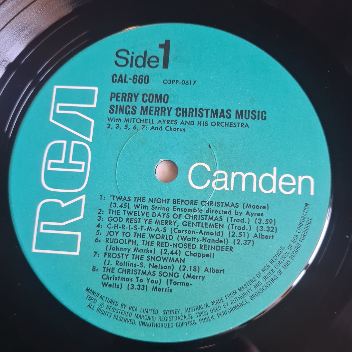 Perry Como – Perry Como Sings Songs Of Christmas - 1956 (1974 Australian Pressing) - Vinyl Record LP
