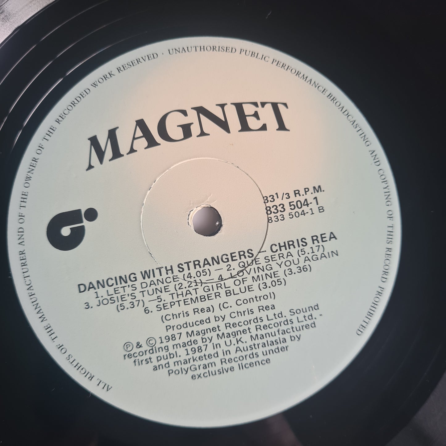 Chris Rea – Dancing With Strangers - 1987 - Vinyl Record LP