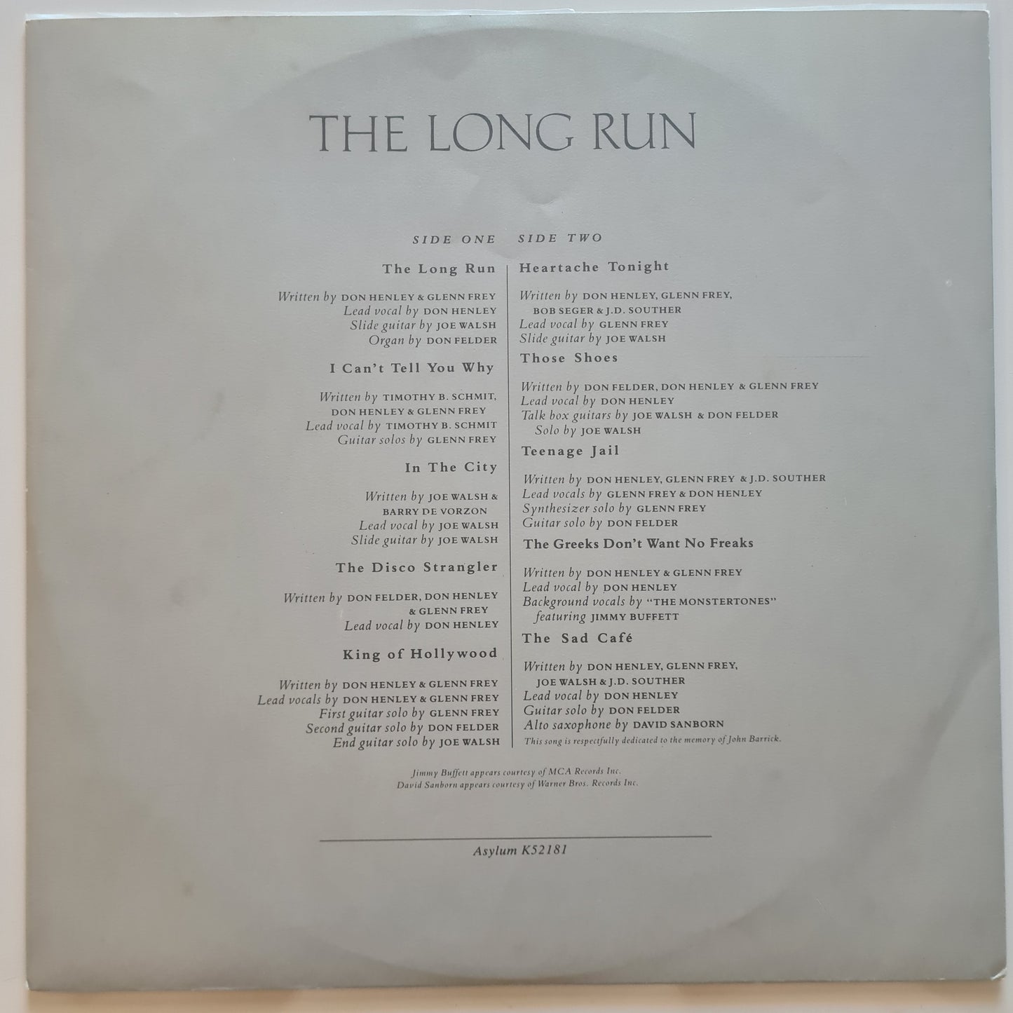 Eagles  – The Long Run - 1979 (UK Pressing)- Vinyl Record LP