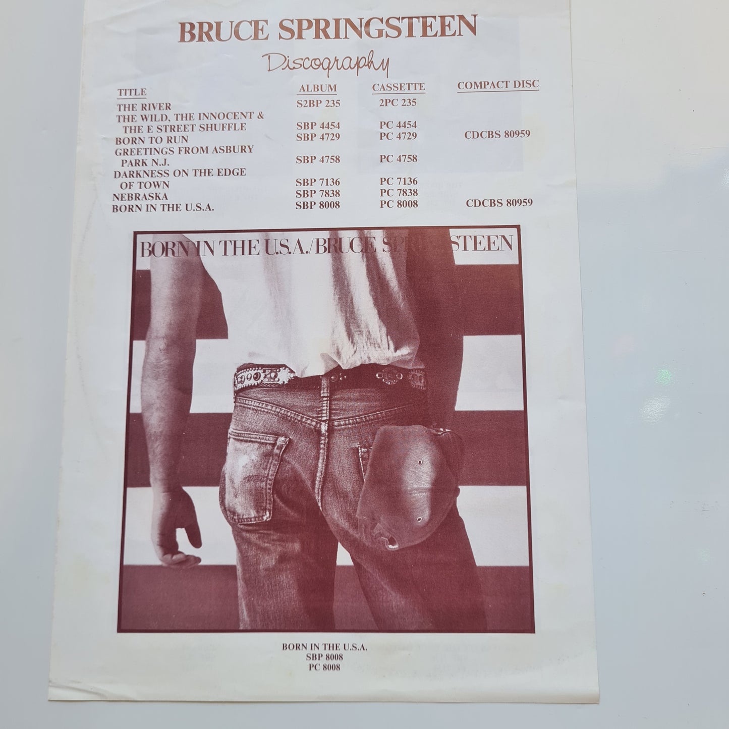 Bruce Springsteen – Born In The USA - 1984 (Australian Pressing) - Vinyl Record LP