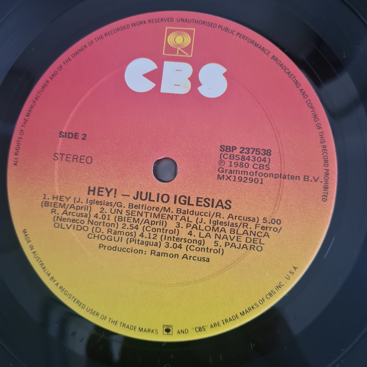 Julio Iglesias - Hey! - 1980 - Vinyl Record LP