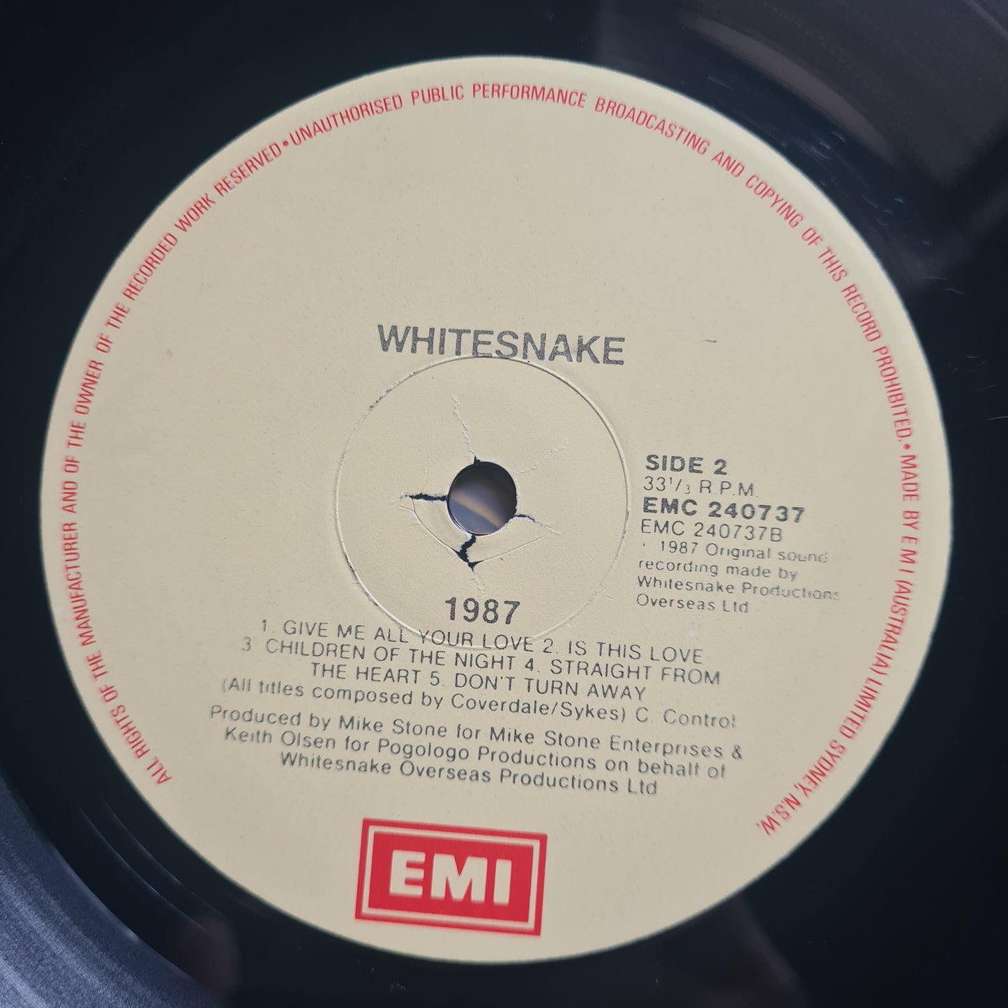 Whitesnake – Whitesnake - 1987 - Vinyl Record LP