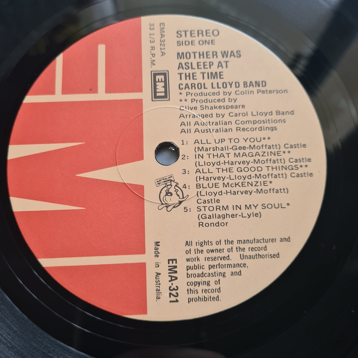 Carol Lloyd Band – Mother Was Asleep At The Time - 1976 - Vinyl Record LP Gatefold