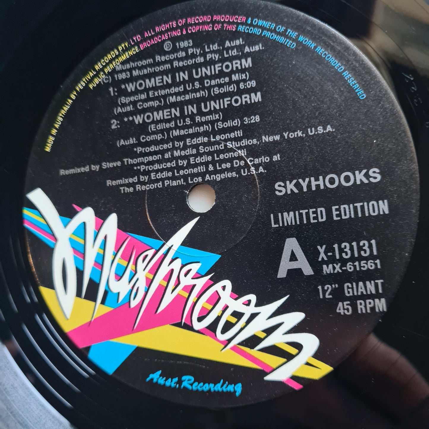 Skyhooks – Women In Uniform (Extended Dance Mix) - 1983 (12inch Single) - Vinyl Record