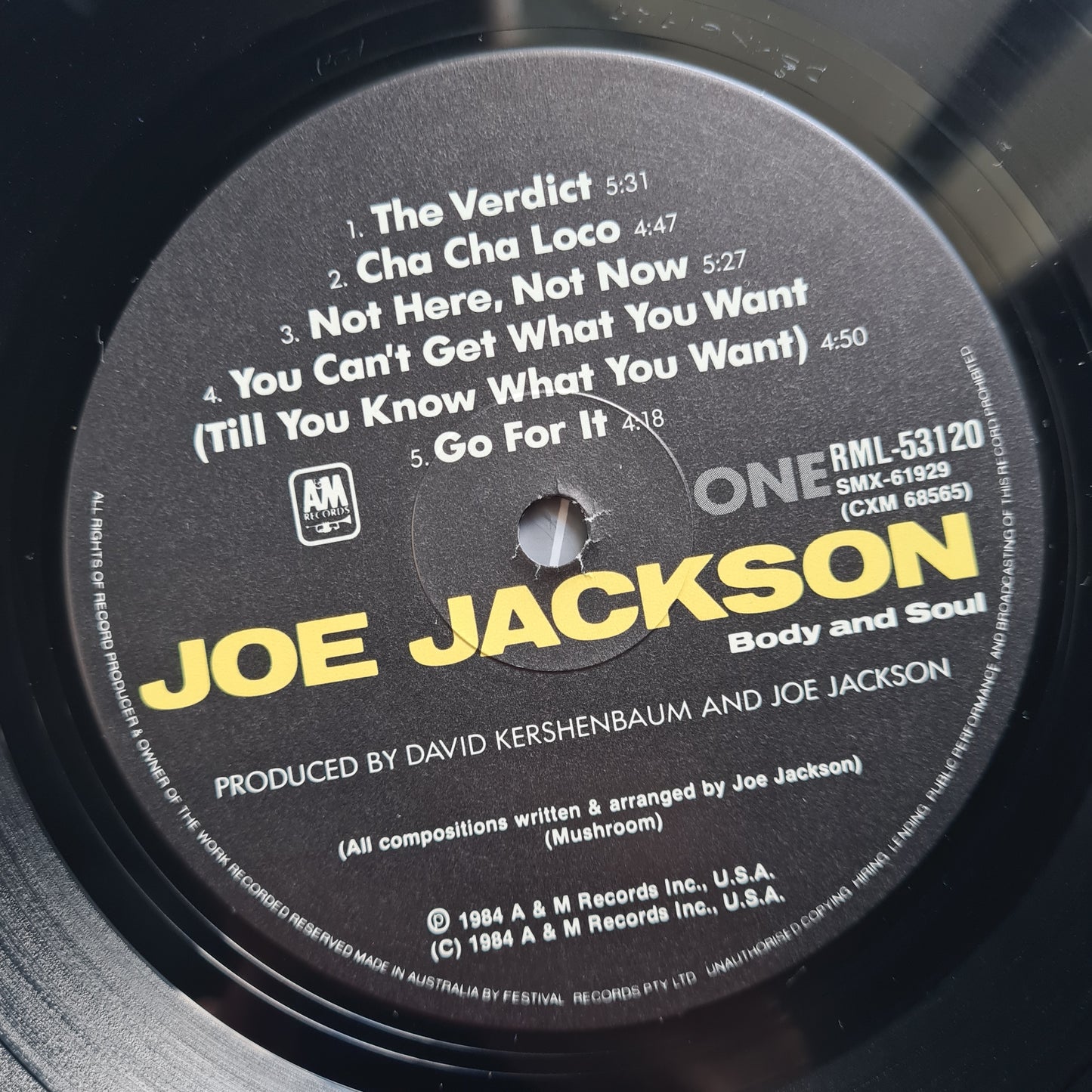 Joe Jackson – Body & Soul - 1984 - Vinyl Record LP