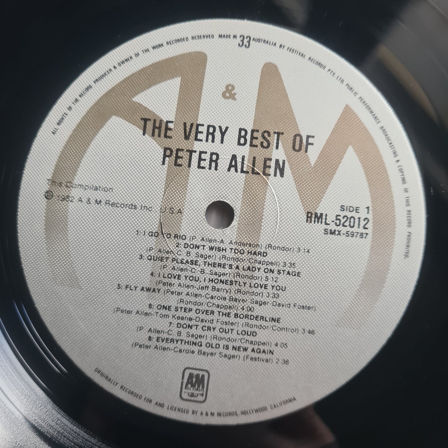 Peter Allen – The Very Best Of.... Peter Allen - 1982 - Vinyl Record LP