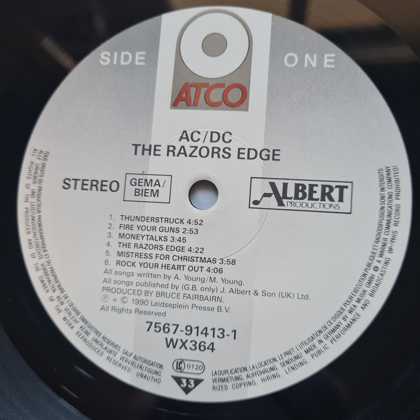 AC/DC – The Razors Edge - 1990 (UK& Europe Pressing) - Vinyl Record LP (near mint)