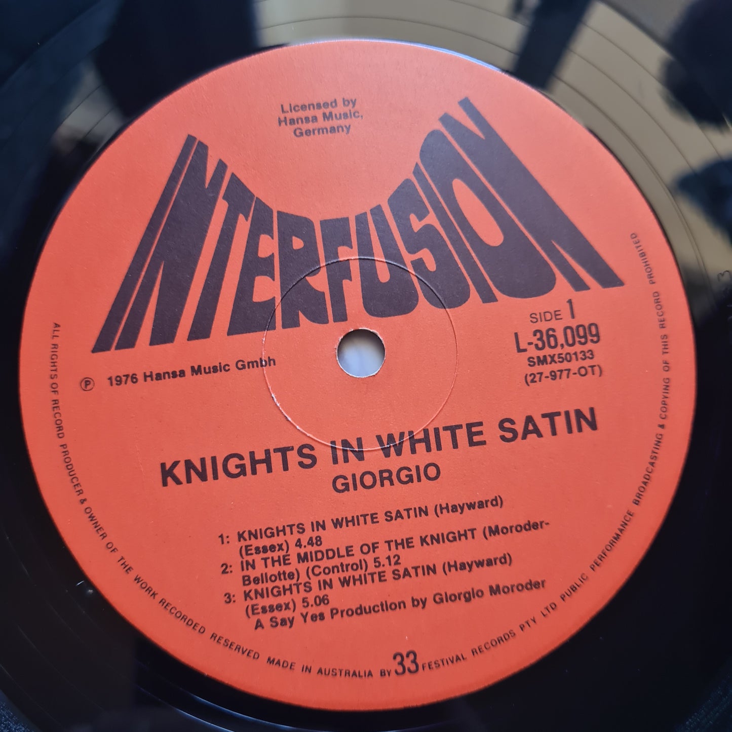 Giorgio Moroder – Knights In White Satin - 1976 - Vinyl Record LP (EX)
