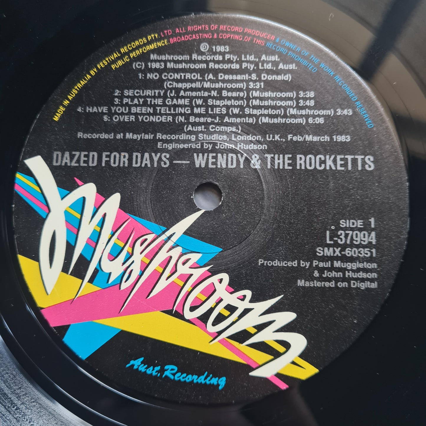 Wendy & The Rocketts - Dazed For Days - 1983- Vinyl Record LP *SIGNED by Wendy Stapleton!*- RARE*