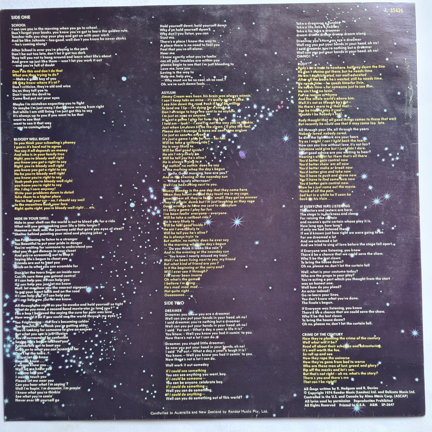 Supertramp – Crime Of The Century - 1975 - Vinyl Record LP