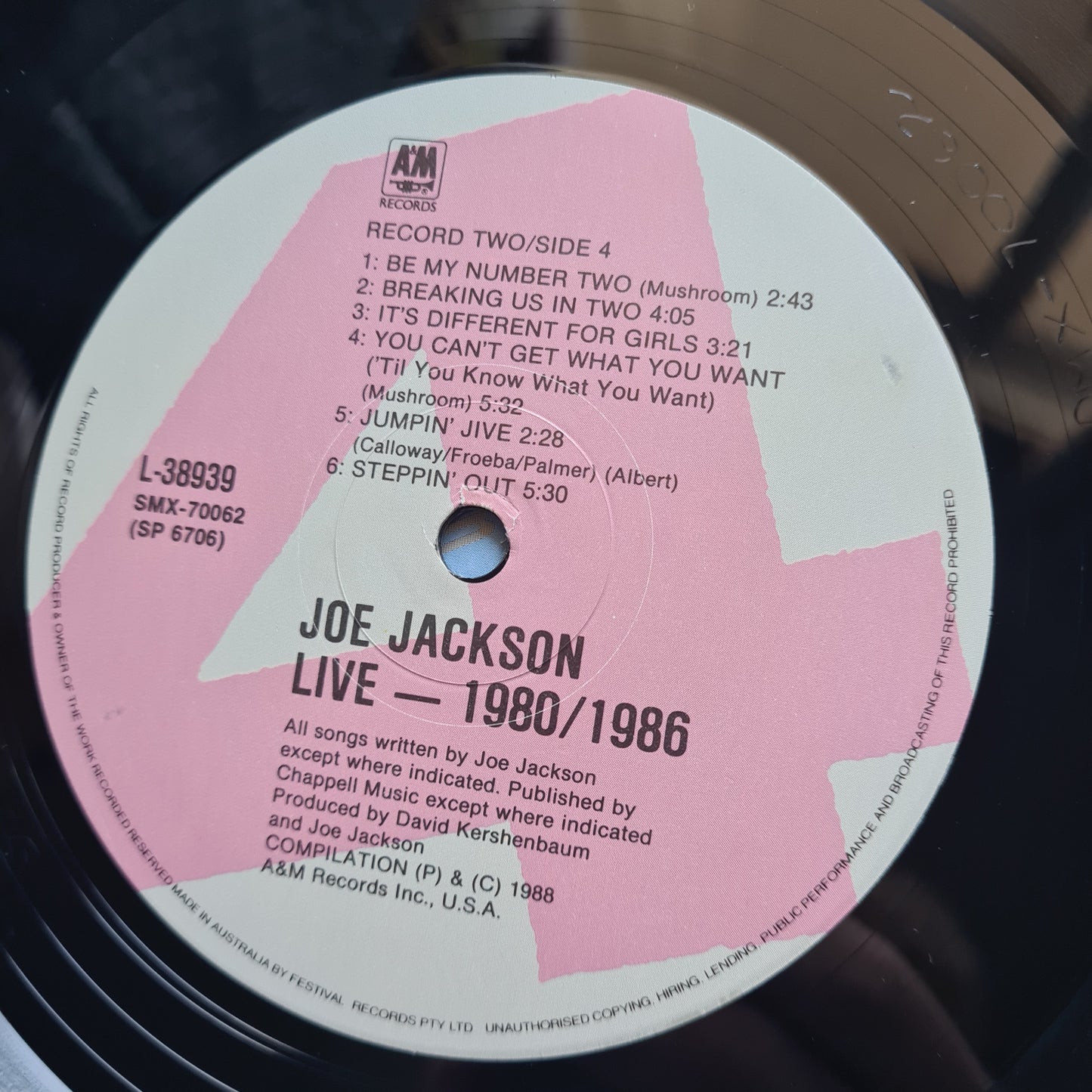 Joe Jackson – Live 1980/86 - 1988 - Vinyl Record 2LP