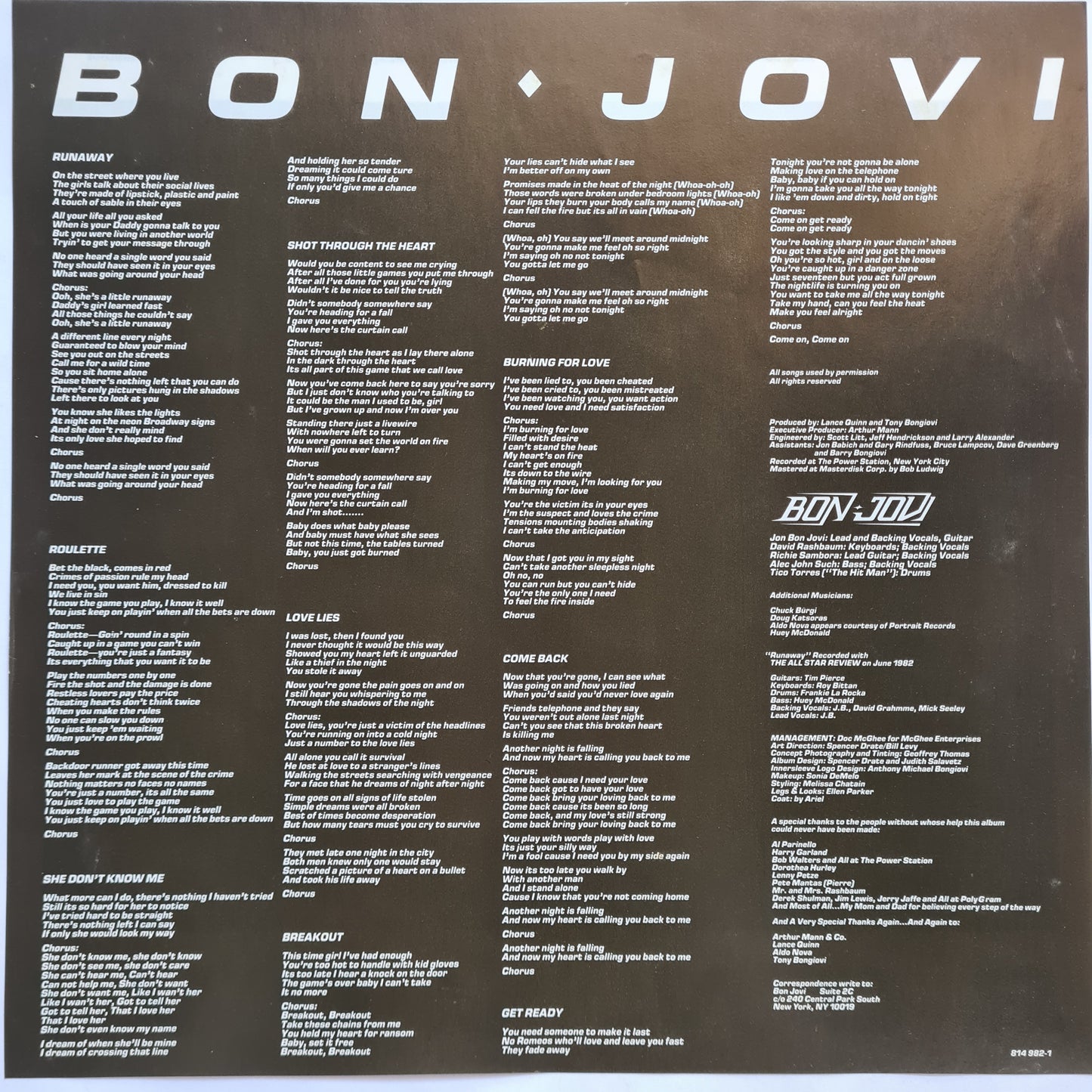 Bon Jovi – Bon Jovi - 1984 - Vinyl Record LP (near mint)