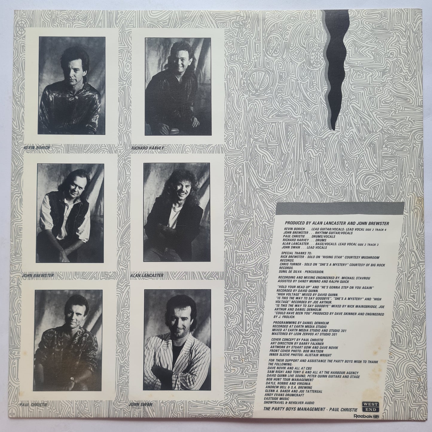 The Party Boys – The Party Boys - 1987 Vinyl Record LP (near mint)
