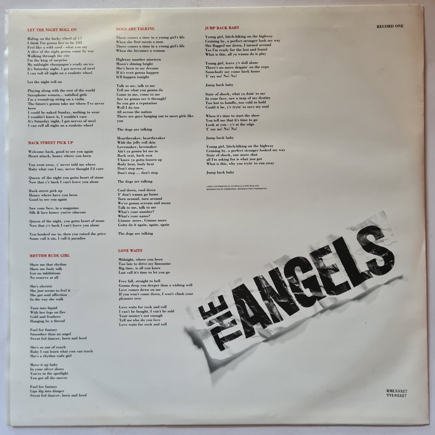 The Angels – Beyond Salvation - 1990 (2LP) - Vinyl Record *RARE*