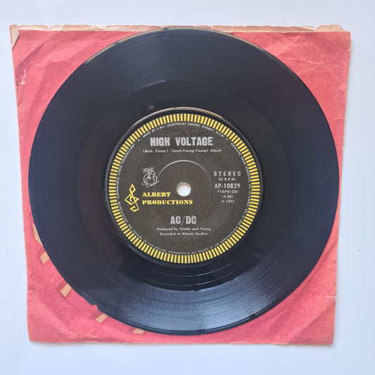 AC/DC - High Voltage / Soul Stripper - 1975 - Vinyl Record 7" Single - 45 RPM