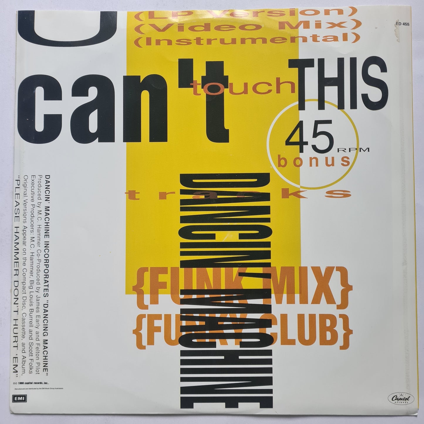 MC Hammer - U Can't Touch This - 1990 - 12inch Maxi Single - Vinyl Record