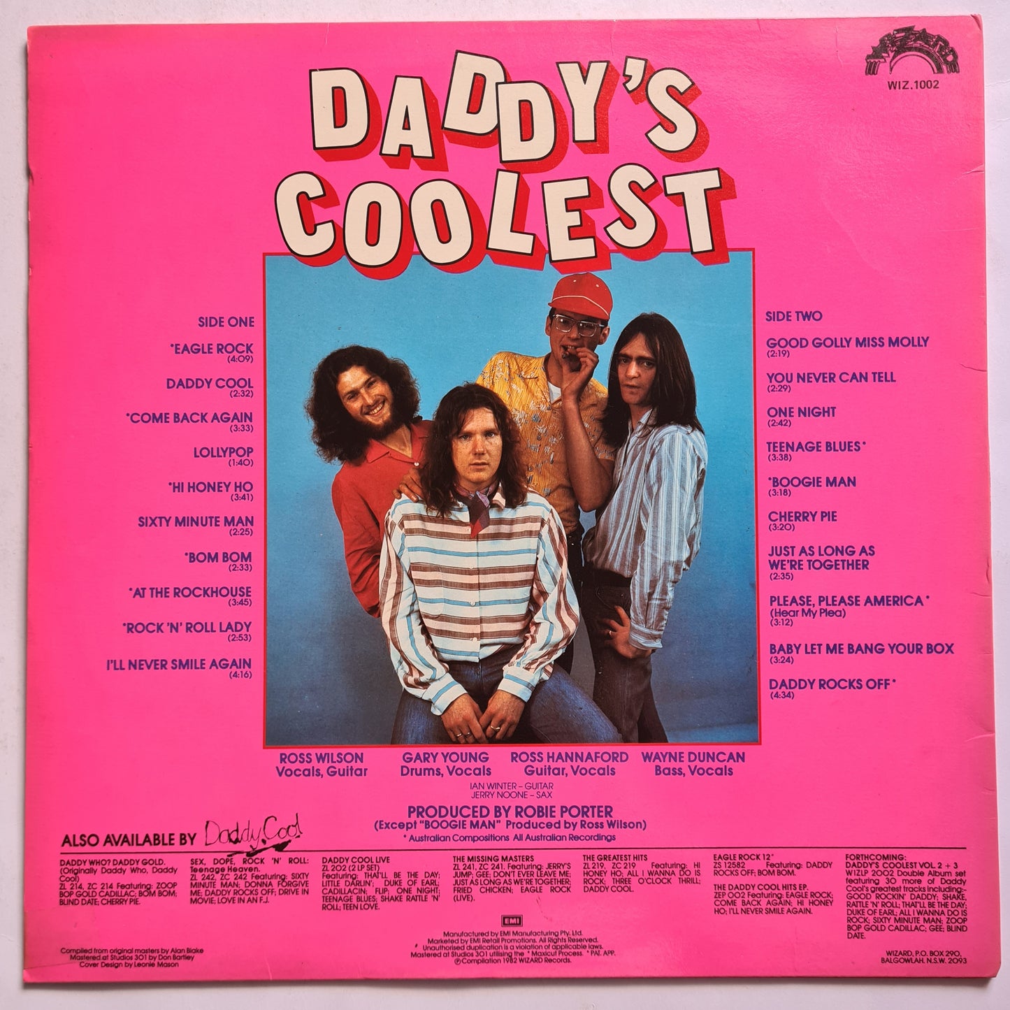 Daddy Cool – Daddy's Coolest: 20 Greatest Hits Of Daddy Cool - 1982 - Vinyl Record LP