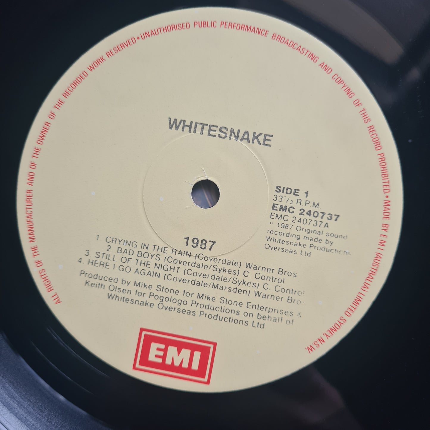 Whitesnake – Whitesnake - 1987 - Vinyl Record LP
