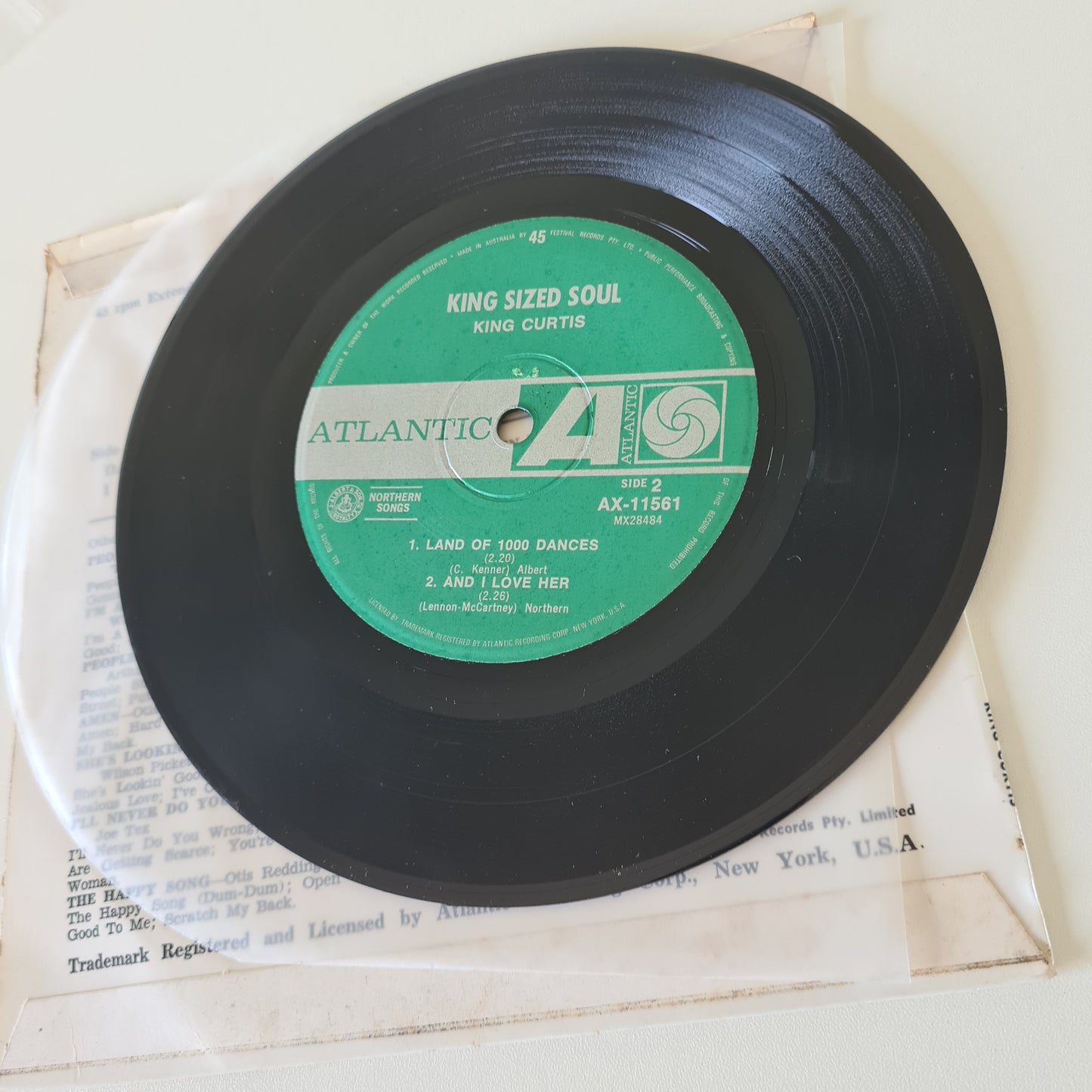 King Curtis – King Sized Soul - 1969 - Vinyl Record 7" EP 45