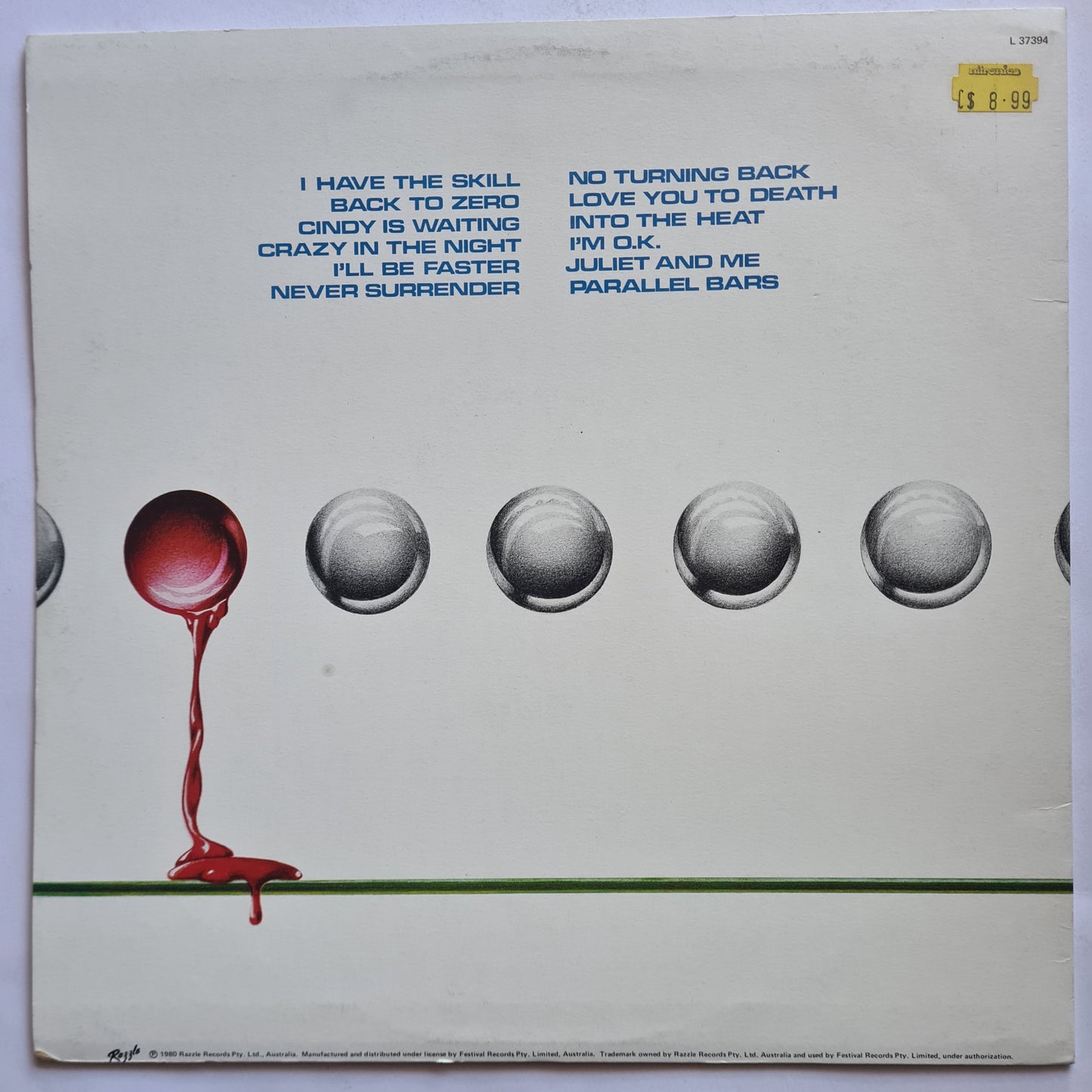 Sherbs (Sherbert) – The Skill - 1980 (Australian pressing)- Vinyl Record LP
