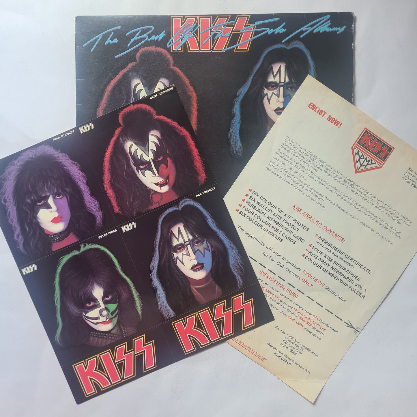 KISS – The Best Of The Solo Albums (with stickers and army form) - 1979 - Vinyl Record LP