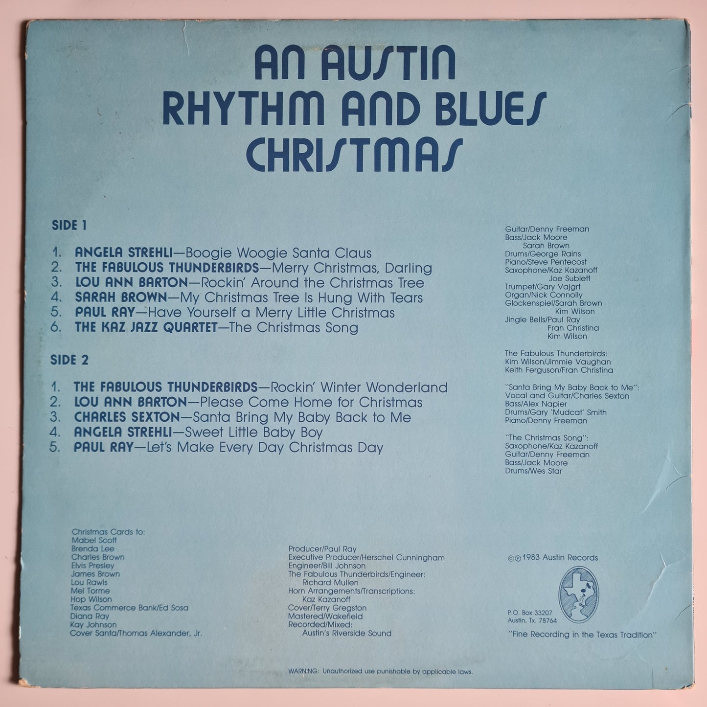 Various – An Austin Rhythm And Blues Christmas - 1983 - Vinyl Record LP (near mint)